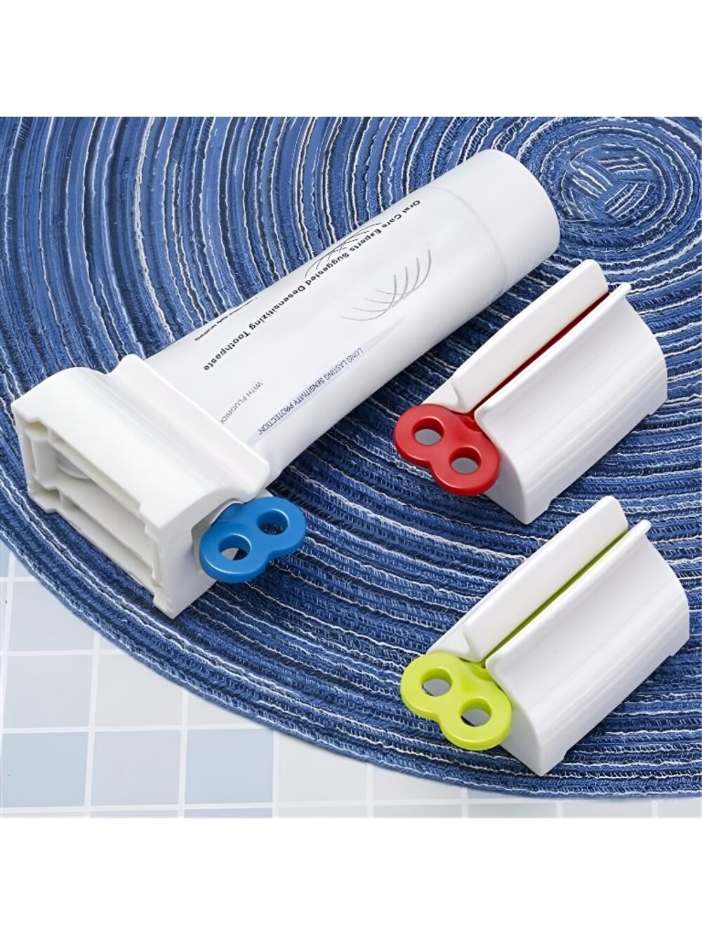 3 Pieces Rolling Tube Toothpaste Squeezer Toothpaste Seat Holder Stand